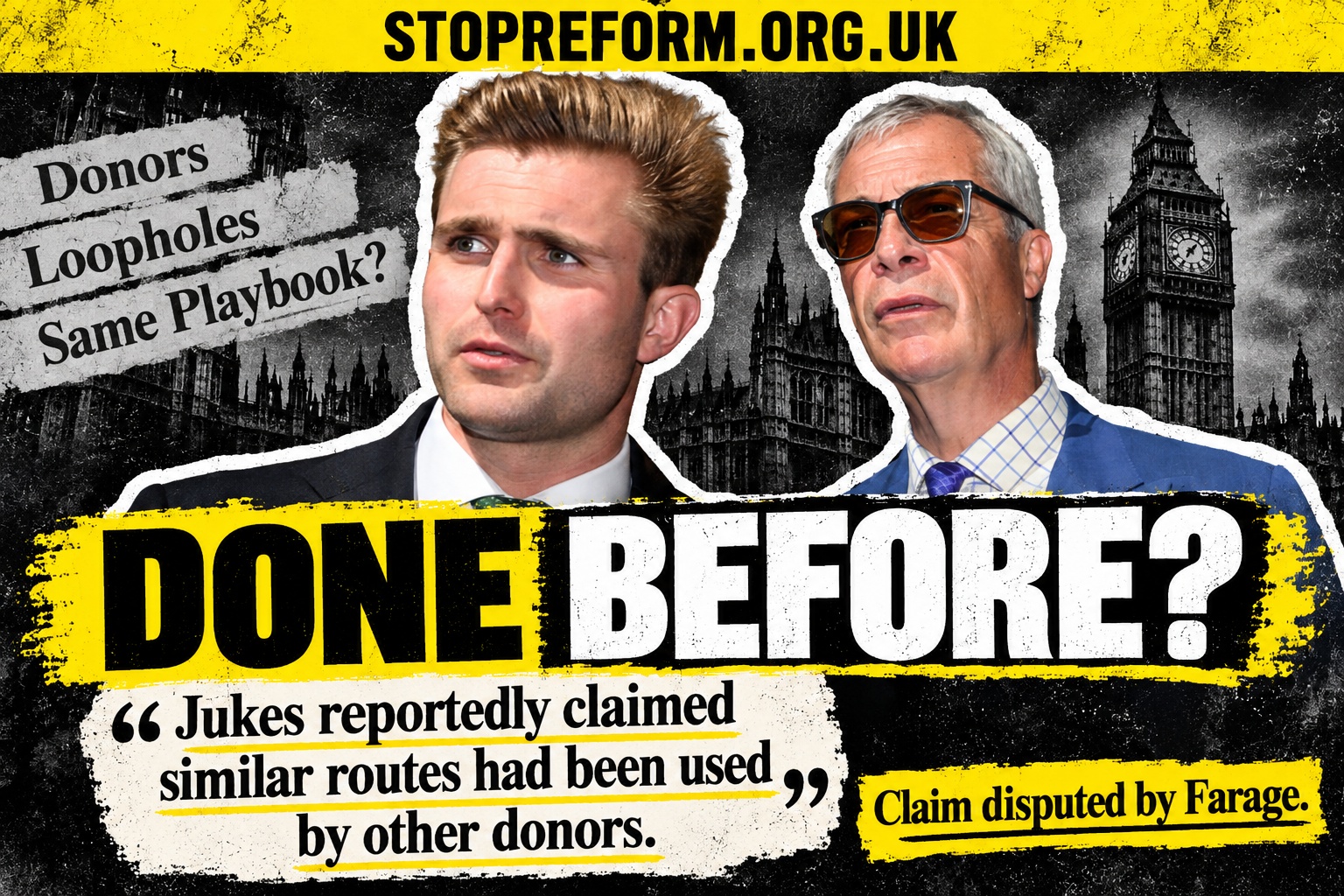 Graphic asking whether similar donation arrangements had been used before
